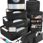 Veken 10 Set/8 Set Packing Cubes for Travel Essentials,Anti-Wrinkle Buckled Suitcase Organizer for Shoe & Toiletry Bag,Carry On Luggage Bag for Airplane & College Dorm Room Accessories,Women Men Gifts