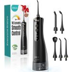 COSLUS E40 Portable Water Flosser for Teeth: ADA Accepted, 10 Pressure Settings Professional Water Dental Pick for Orthodontic, Braces & Sensitive Gums - Cordless for Travel Use, for Teens, BPA-Free
